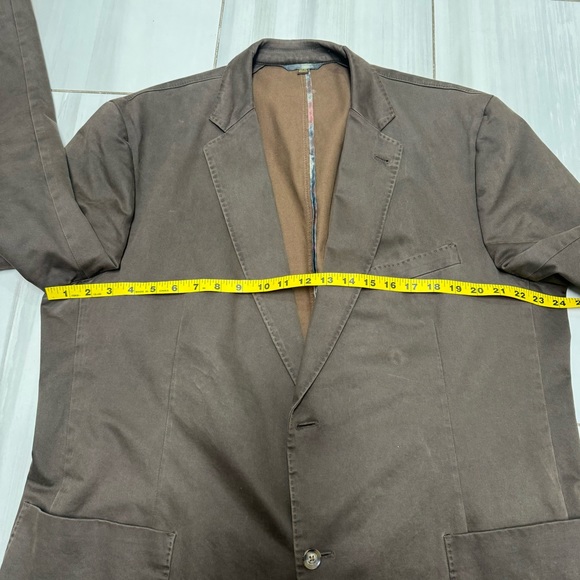 Kroon Mens Blazer Sport Coat Two Button Casual Jacket Brown 46L Suit Soft - Picture 4 of 11